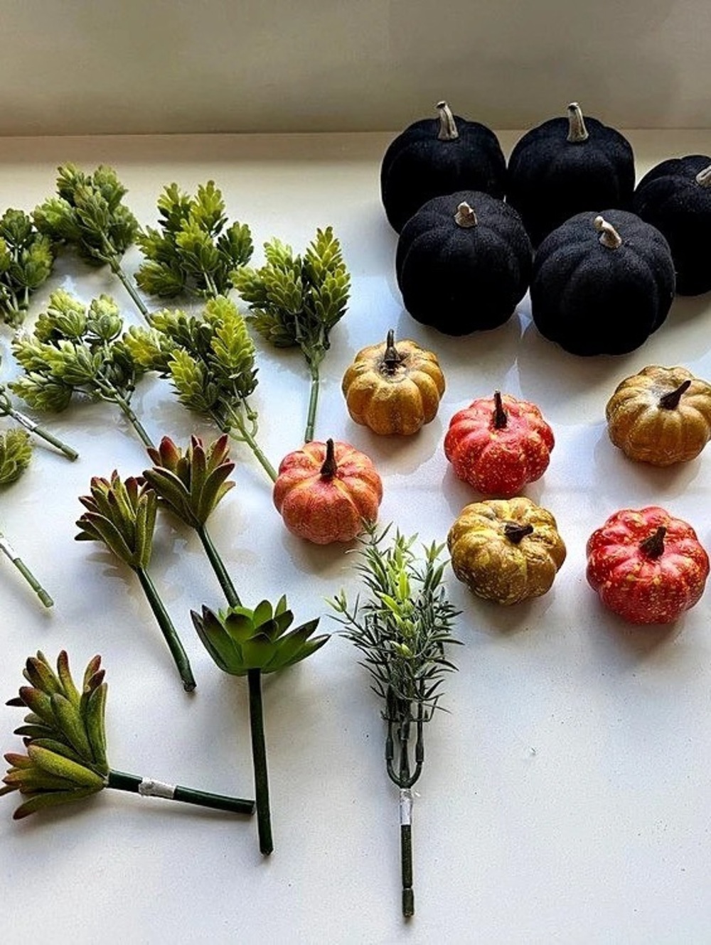 Decorative Pumpkins & Faux Greenery
